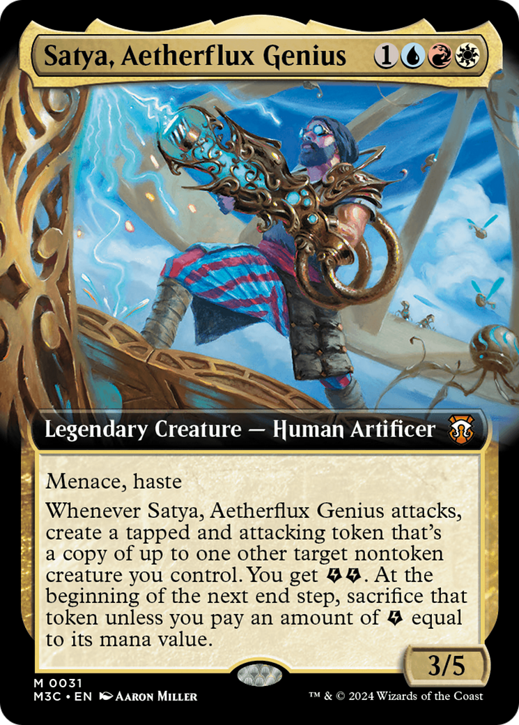 Satya, Aetherflux Genius (Extended Art) [Modern Horizons 3 Commander] | Galaxy Games LLC