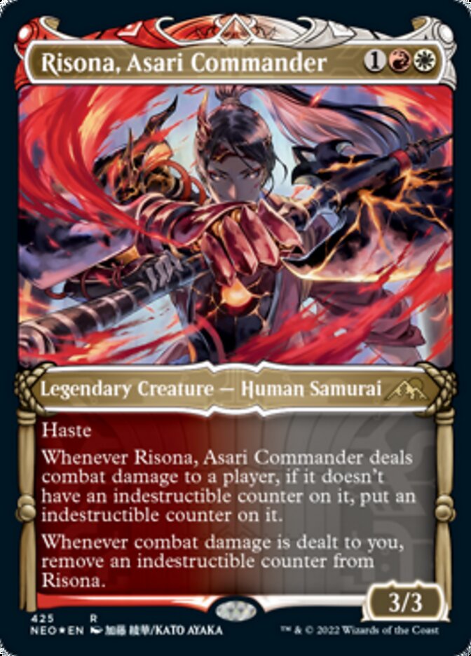 Risona, Asari Commander (Showcase) (Foil Etched) [Kamigawa: Neon Dynasty] | Galaxy Games LLC