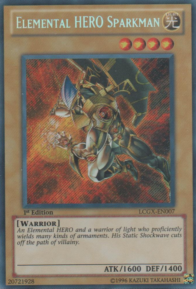 Elemental HERO Sparkman (Alternate Art) [LCGX-EN007] Secret Rare | Galaxy Games LLC