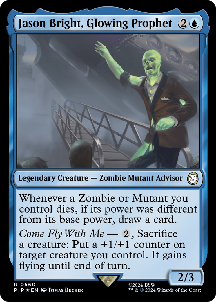 Jason Bright, Glowing Prophet (Surge Foil) [Fallout] | Galaxy Games LLC