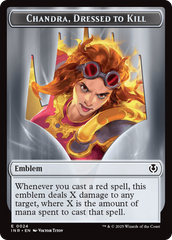 Human (0014) // Emblem - Chandra, Dressed to Kill Double-Sided Token [Innistrad Remastered Tokens] | Galaxy Games LLC