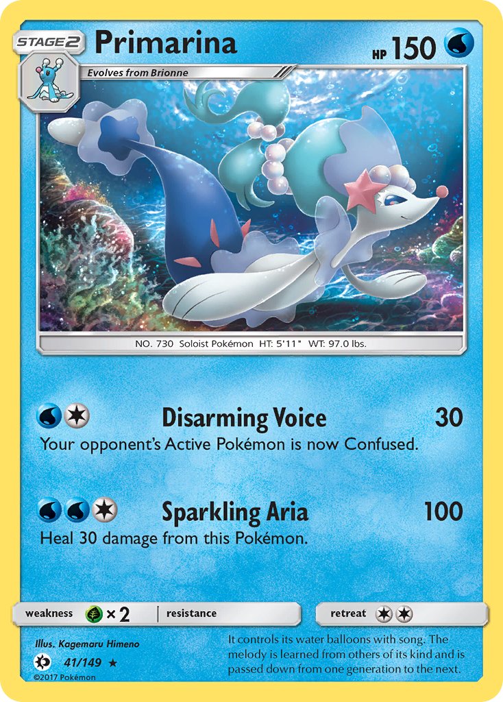 Primarina (41/149) (Theme Deck Exclusive) [Sun & Moon: Base Set] | Galaxy Games LLC