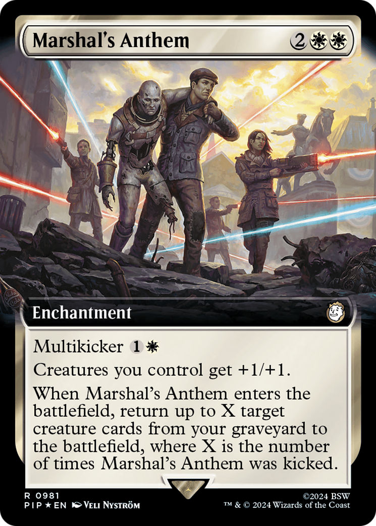 Marshal's Anthem (Extended Art) (Surge Foil) [Fallout] | Galaxy Games LLC