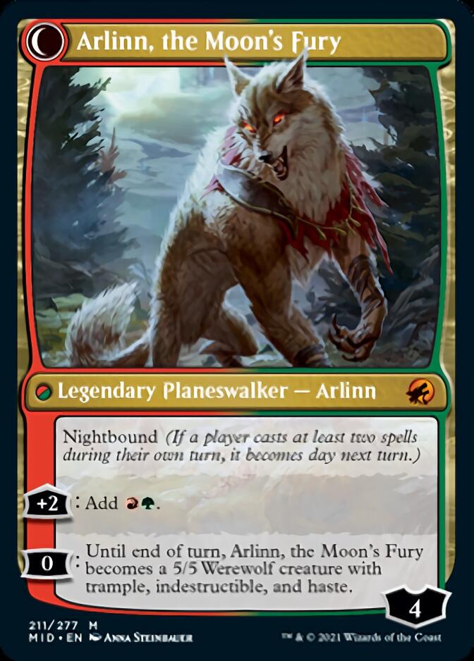 Arlinn, the Pack's Hope // Arlinn, the Moon's Fury [Innistrad: Midnight Hunt] | Galaxy Games LLC