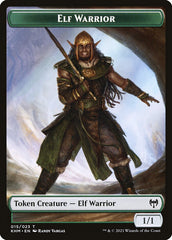 Elemental // Elf Warrior Double-Sided Token [Kaldheim Commander Tokens] | Galaxy Games LLC