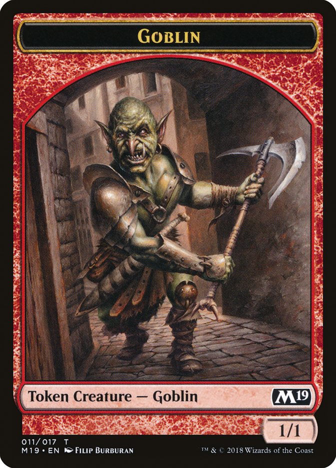 Knight // Goblin Double-Sided Token (Game Night) [Core Set 2019 Tokens] | Galaxy Games LLC