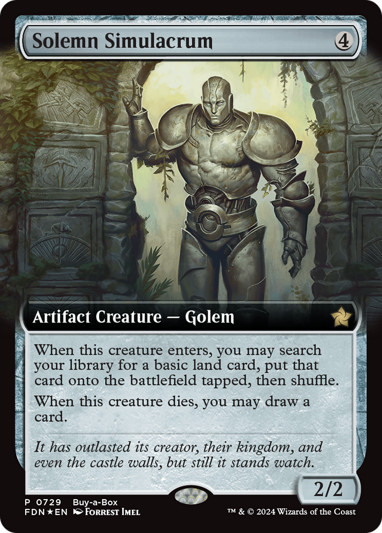 Solemn Simulacrum (Extended Art) (Buy-A-Box) [Foundations Promos] | Galaxy Games LLC