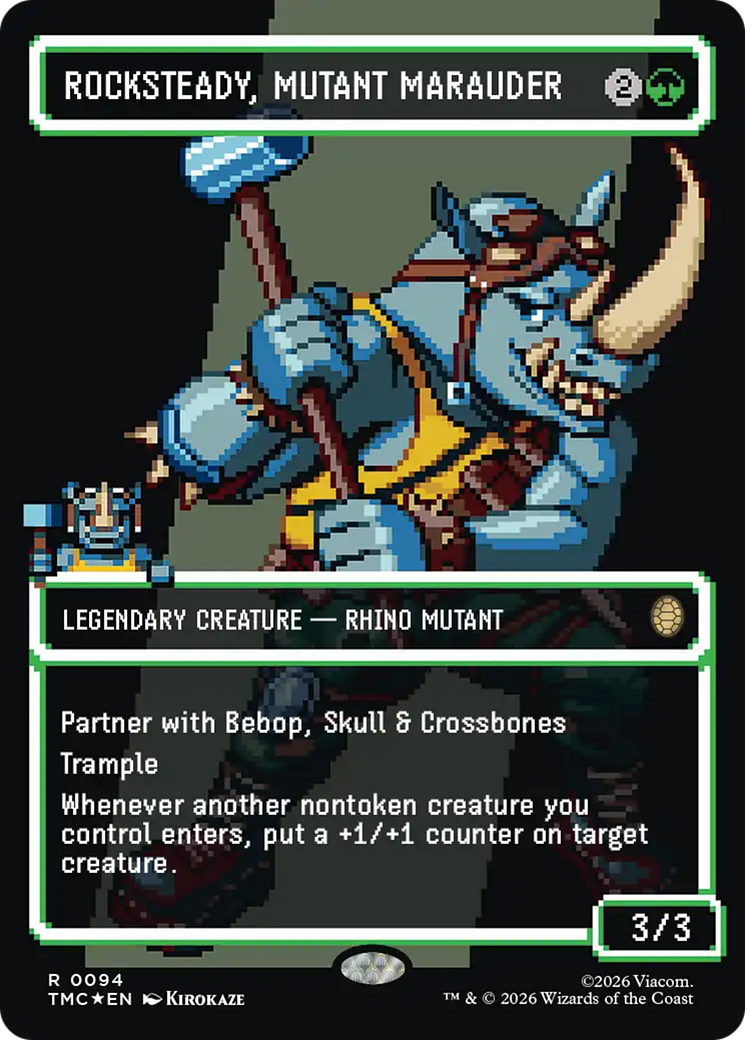 Rocksteady, Mutant Marauder (Borderless) (Surge Foil) [Teenage Mutant Ninja Turtles Commander] | Galaxy Games LLC