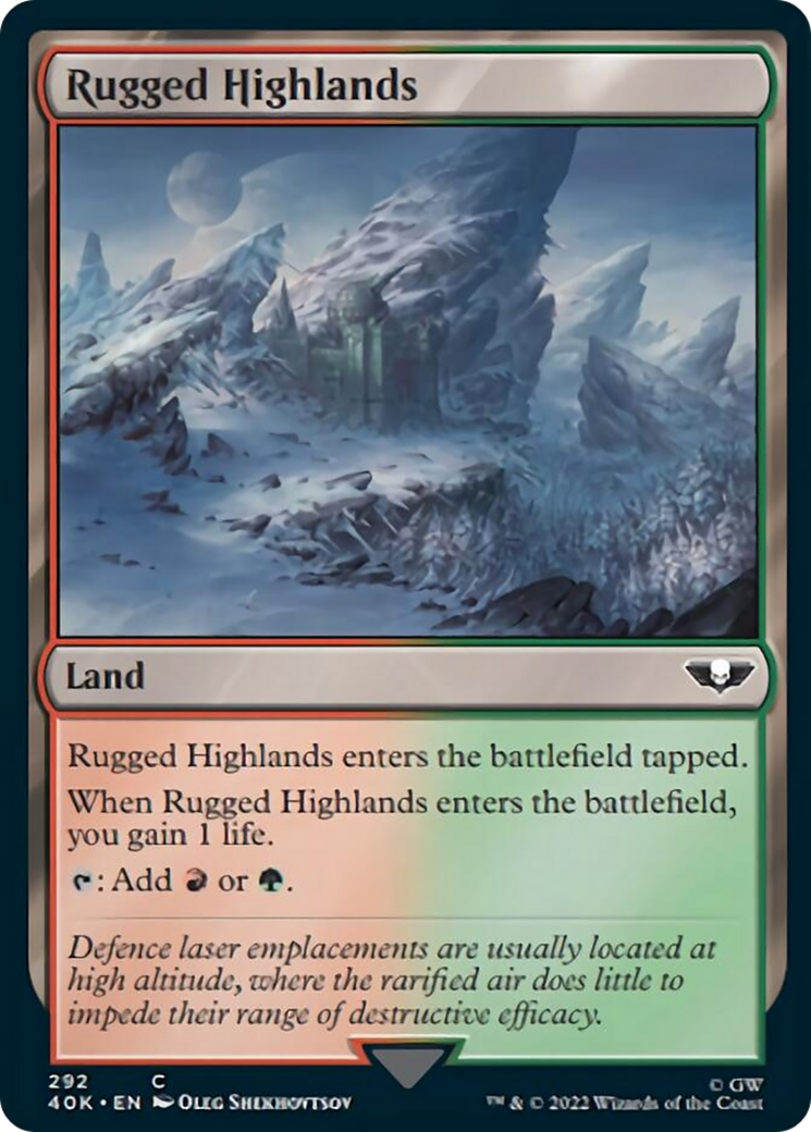 Rugged Highlands (Surge Foil) [Warhammer 40,000] | Galaxy Games LLC