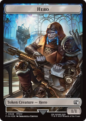 Bird // Hero (0028) Double-Sided Token (Surge Foil) [FINAL FANTASY Commander Tokens] | Galaxy Games LLC