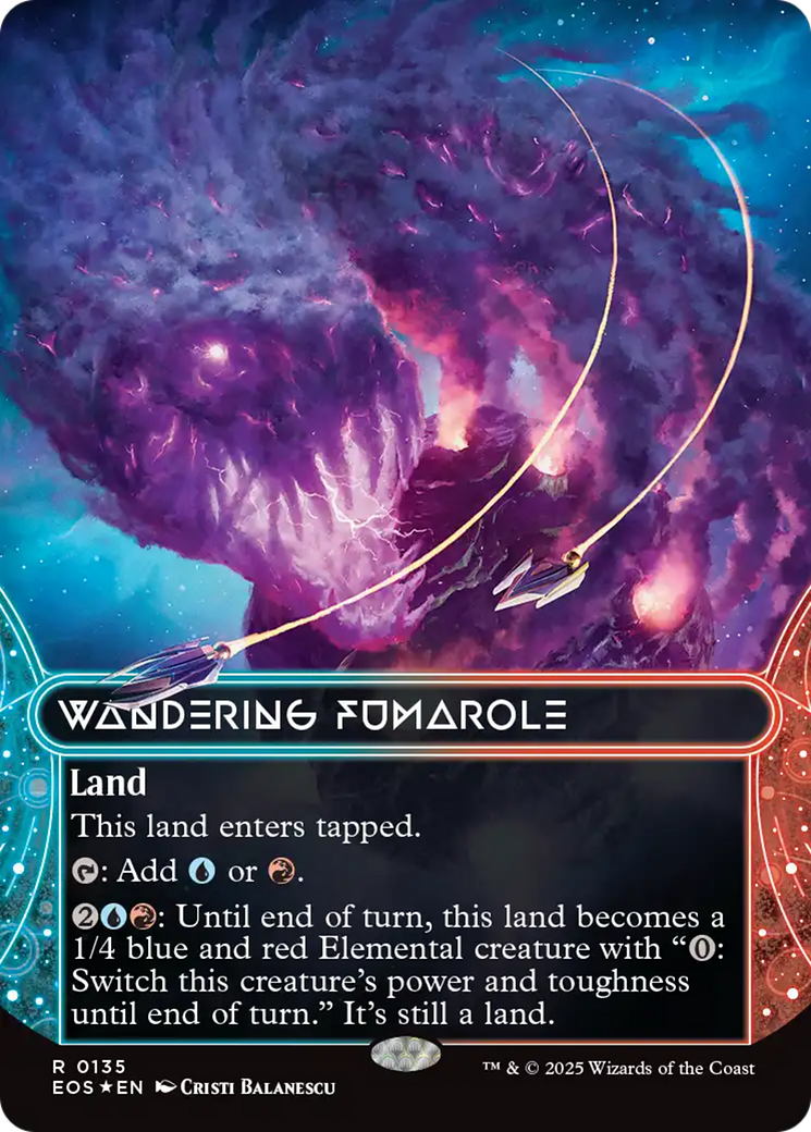 Wandering Fumarole (0135) (Borderless) (Galaxy Foil) [Edge of Eternities: Stellar Sights] | Galaxy Games LLC