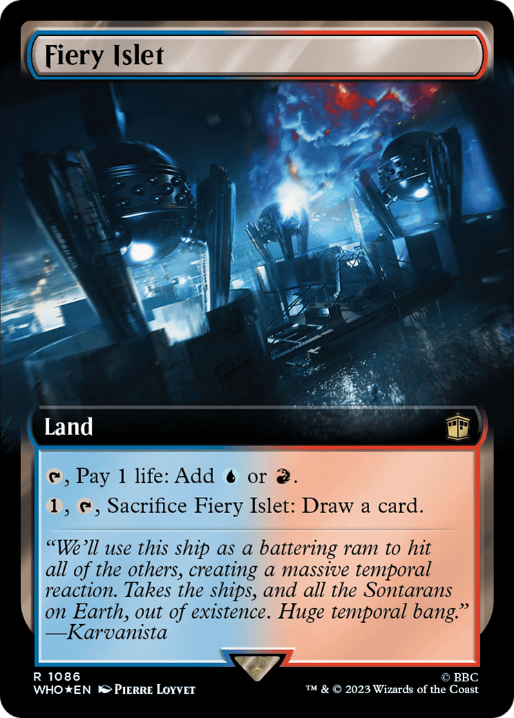 Fiery Islet (Extended Art) (Surge Foil) [Doctor Who] | Galaxy Games LLC