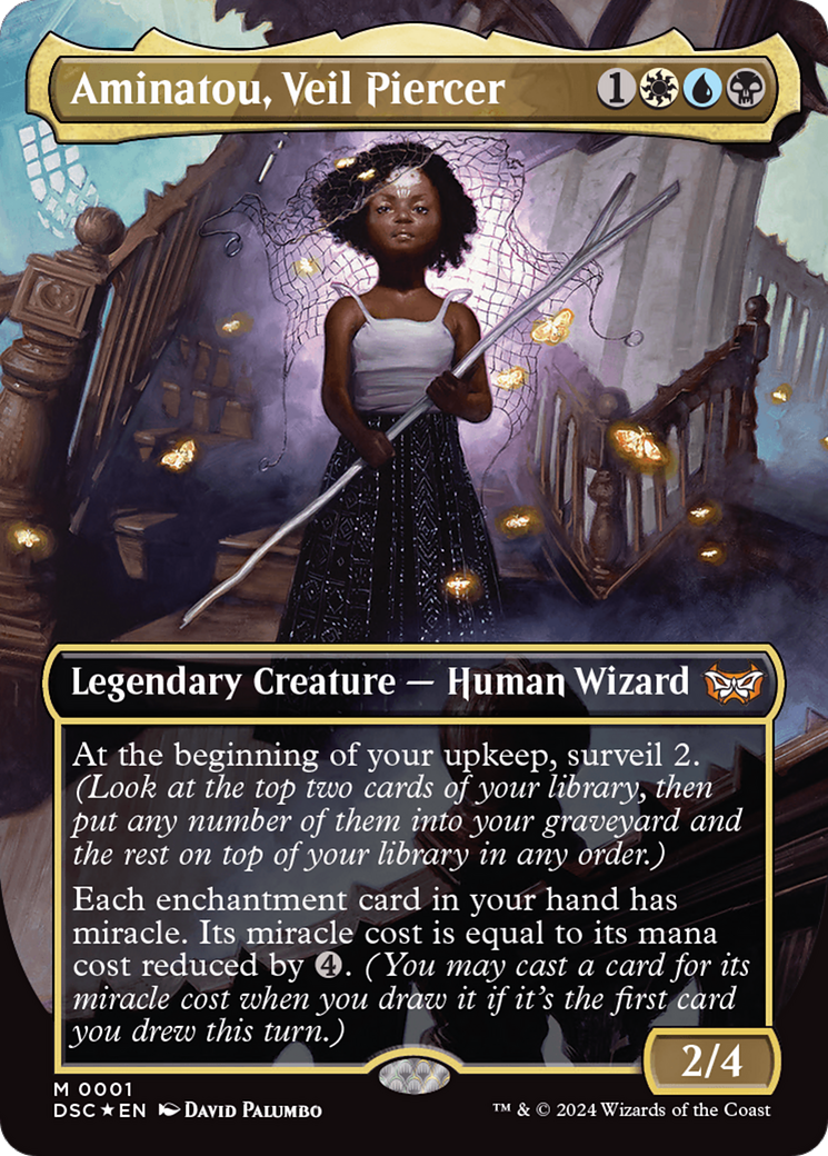 Aminatou, Veil Piercer (Borderless) [Duskmourn: House of Horror Commander] | Galaxy Games LLC