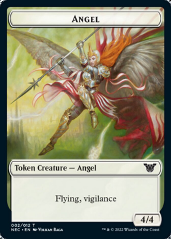 Angel // Elephant Double-Sided Token [Kamigawa: Neon Dynasty Commander Tokens] | Galaxy Games LLC