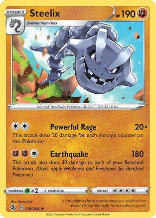 Steelix (139/264) (Theme Deck Exclusive) [Sword & Shield: Fusion Strike] | Galaxy Games LLC