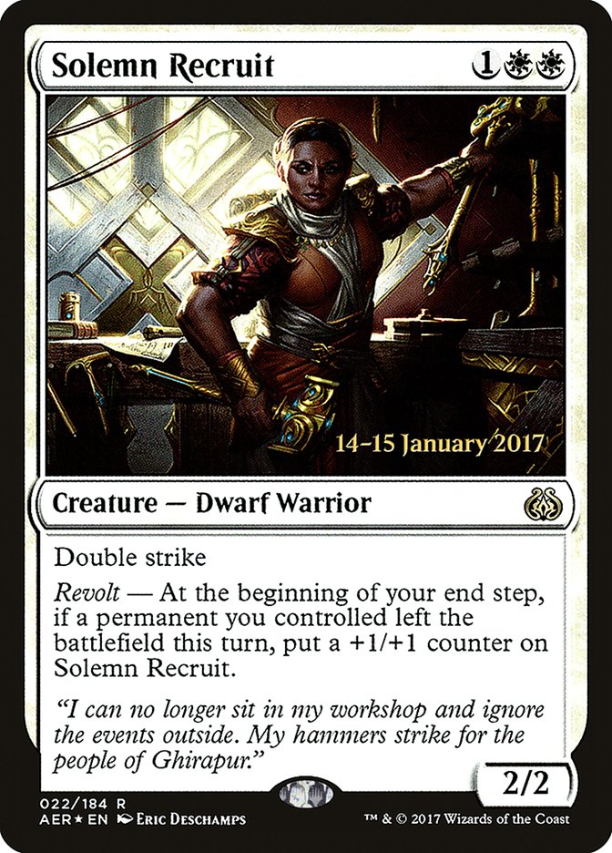 Solemn Recruit [Aether Revolt Prerelease Promos] | Galaxy Games LLC