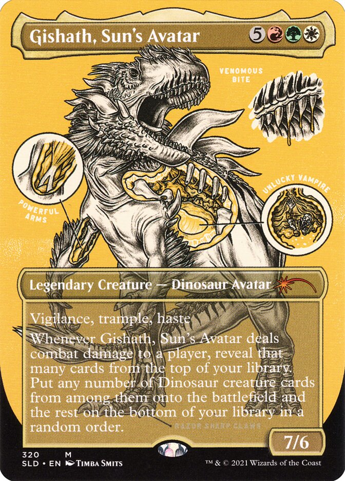 Gishath, Sun's Avatar (Borderless Foil Etched) [Secret Lair Drop Series] | Galaxy Games LLC