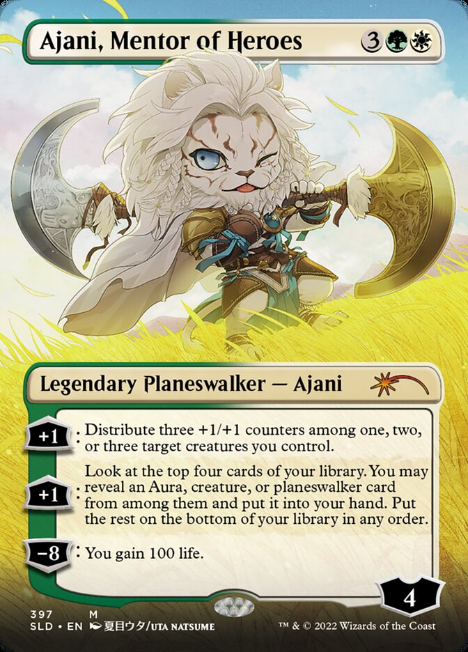 Ajani, Mentor of Heroes (Borderless) [Secret Lair Drop Series] | Galaxy Games LLC