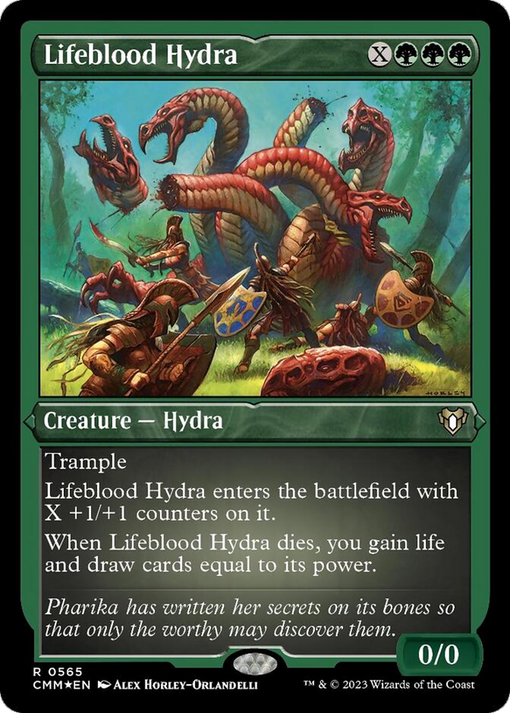 Lifeblood Hydra (Foil Etched) [Commander Masters] | Galaxy Games LLC