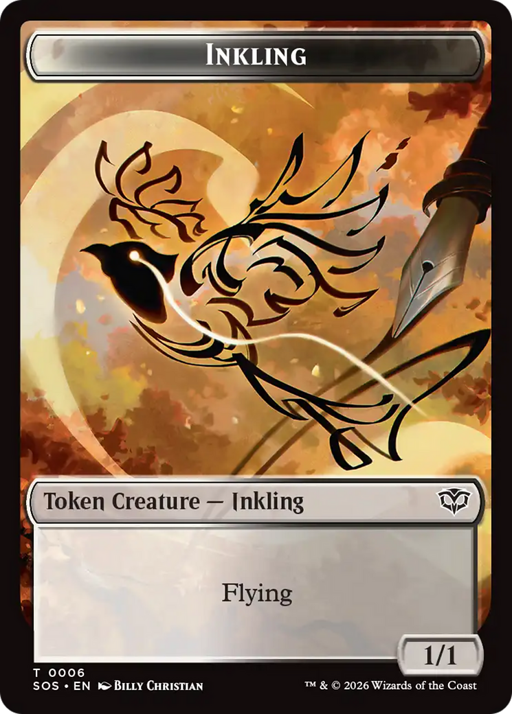Inkling (0006) // Spirit (0010) Double-Sided Token [Secrets of Strixhaven Tokens] | Galaxy Games LLC