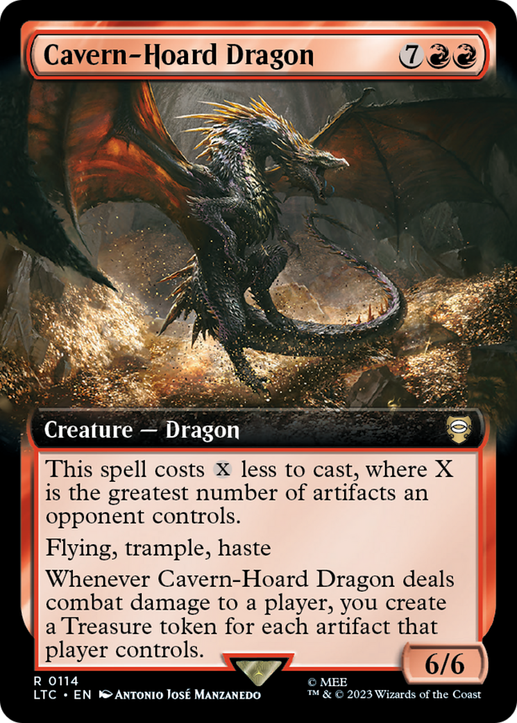 Cavern-Hoard Dragon (Extended Art) [The Lord of the Rings: Tales of Middle-Earth Commander] | Galaxy Games LLC