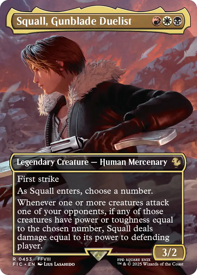 Squall, Gunblade Duelist (Borderless) [FINAL FANTASY Commander] | Galaxy Games LLC