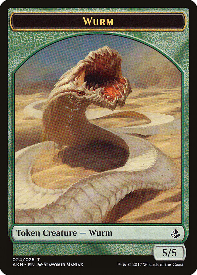 Unwavering Initiate // Wurm Double-Sided Token [Amonkhet Tokens] | Galaxy Games LLC