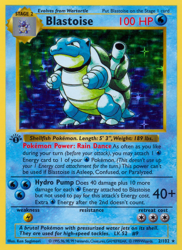 Blastoise (2/102) (Shadowless) [Base Set 1st Edition] | Galaxy Games LLC