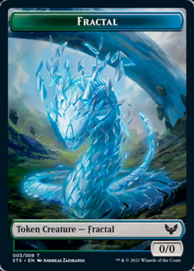 Fractal // Rowan, Scholar of Sparks Emblem Double-Sided Token [Strixhaven: School of Mages Tokens] | Galaxy Games LLC