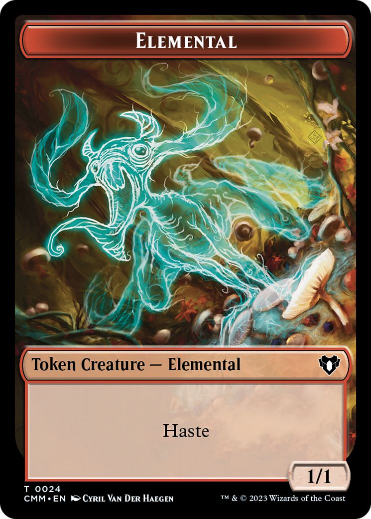 Elemental (0024) // Elf Druid Double-Sided Token [Commander Masters Tokens] | Galaxy Games LLC