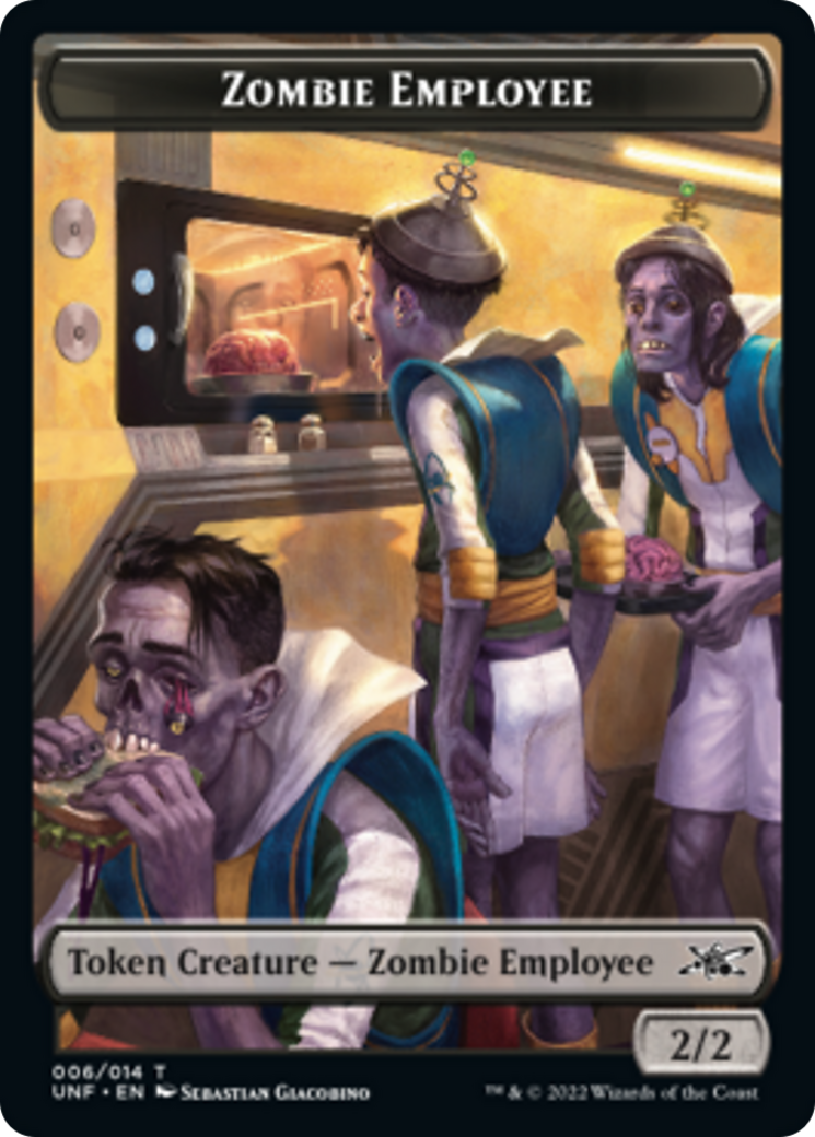 Zombie Employee // Treasure (013) Double-Sided Token [Unfinity Tokens] | Galaxy Games LLC