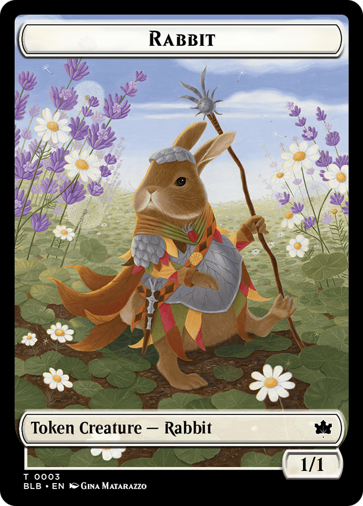 Rabbit // Flowerfoot Swordmaster Double-Sided Token [Bloomburrow Tokens] | Galaxy Games LLC