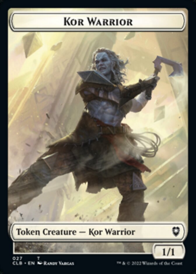 Kor Warrior // Shapeshifter (023) Double-Sided Token [Commander Legends: Battle for Baldur's Gate Tokens] | Galaxy Games LLC