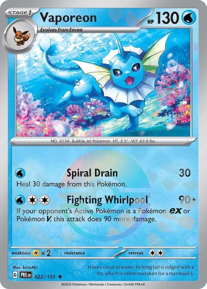 Vaporeon (022/131) (Poke Ball Pattern) [Scarlet & Violet: Prismatic Evolutions] | Galaxy Games LLC