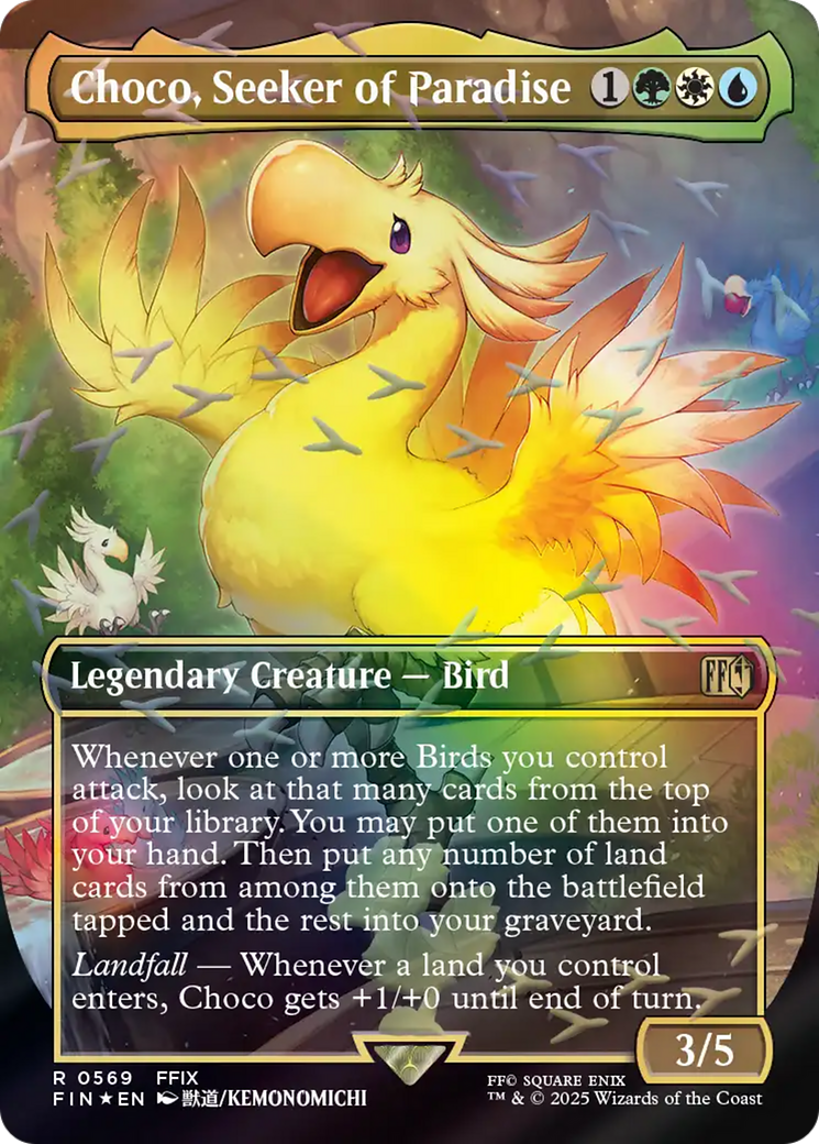 Choco, Seeker of Paradise (Borderless) (Chocobo Track Foil) [FINAL FANTASY] | Galaxy Games LLC