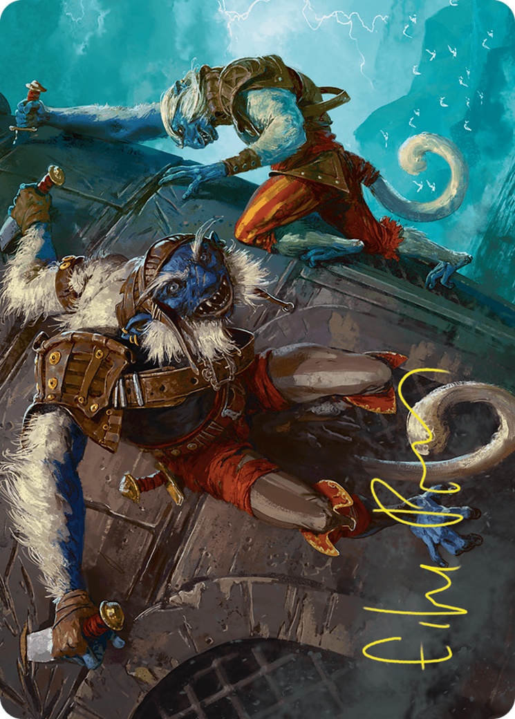 Goblin Boarders Art Card (11/54) (Gold-Stamped Signature) [Foundations Art Series] | Galaxy Games LLC