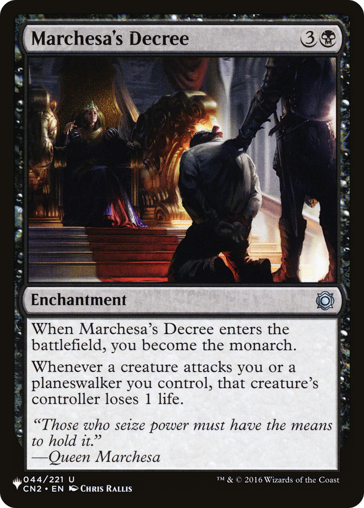 Marchesa's Decree [The List] | Galaxy Games LLC