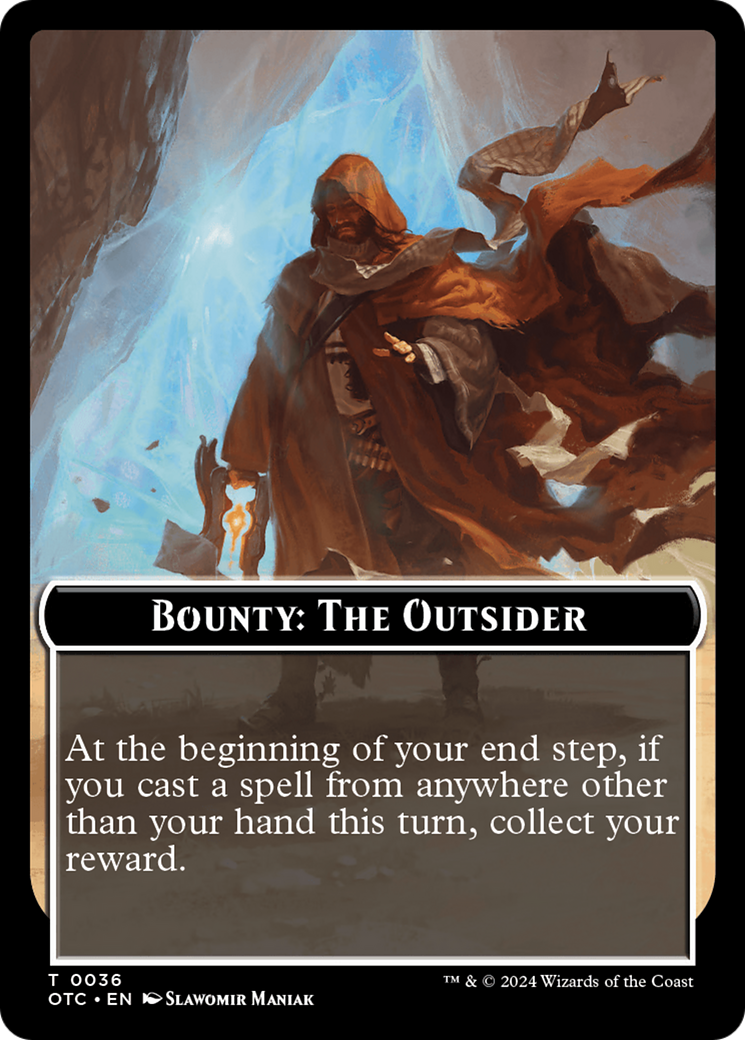 Bounty: The Outsider // Bounty Rules Double-Sided Token [Outlaws of Thunder Junction Commander Tokens] | Galaxy Games LLC