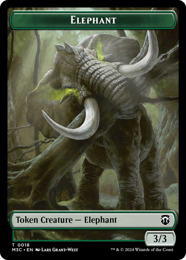 Elephant // Zombie Double-Sided Token [Modern Horizons 3 Commander Tokens] | Galaxy Games LLC