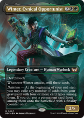 Winter, Cynical Opportunist (Borderless) [Duskmourn: House of Horror Commander] | Galaxy Games LLC