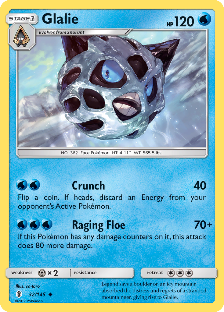 Glalie (32/145) [Sun & Moon: Guardians Rising] | Galaxy Games LLC