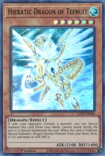 Hieratic Dragon of Tefnuit [GFTP-EN050] Ultra Rare | Galaxy Games LLC