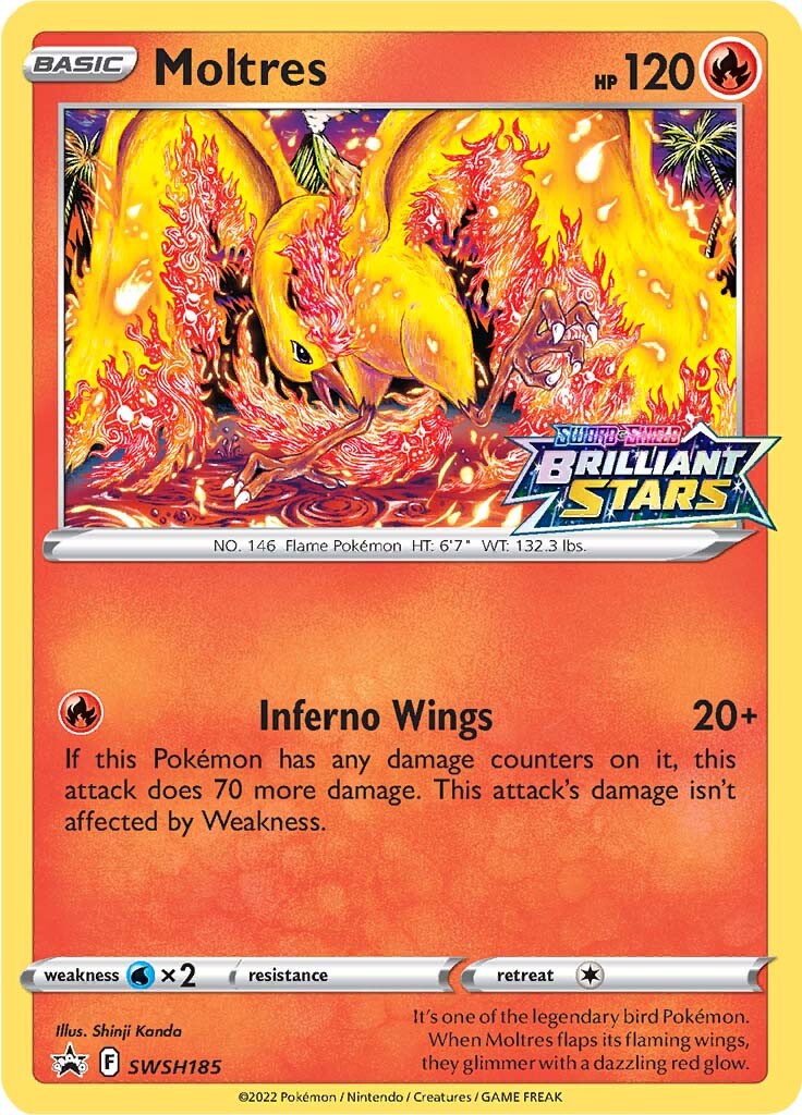 Moltres (SWSH185) (Prerelease Promo) [Sword & Shield: Black Star Promos] | Galaxy Games LLC