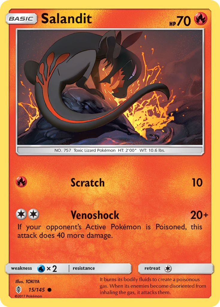 Salandit (15/145) [Sun & Moon: Guardians Rising] | Galaxy Games LLC