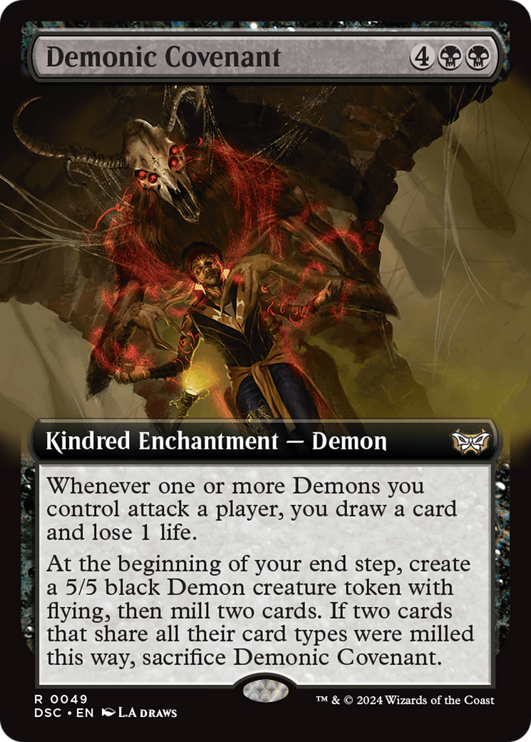 Demonic Covenant (Extended Art) [Duskmourn: House of Horror Commander] | Galaxy Games LLC