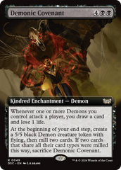 Demonic Covenant (Extended Art) [Duskmourn: House of Horror Commander] | Galaxy Games LLC