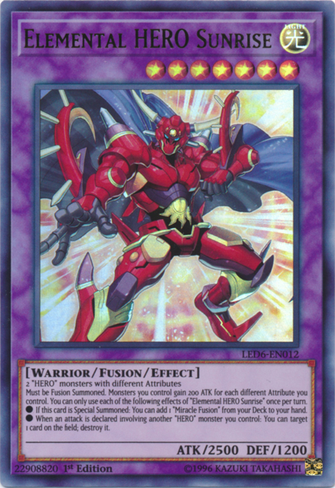 Elemental Hero Sunrise [LED6-EN012] Ultra Rare | Galaxy Games LLC