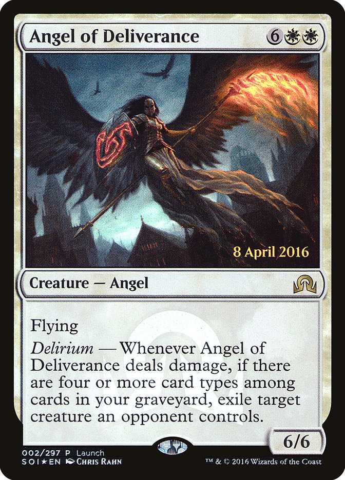Angel of Deliverance (Launch) [Shadows over Innistrad Promos] | Galaxy Games LLC