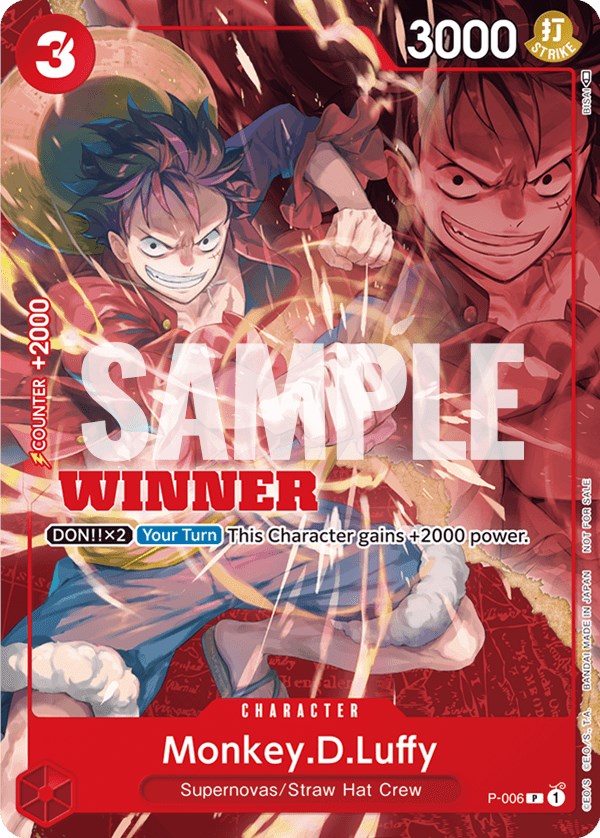 Monkey.D.Luffy (P-006) (Winner Pack Vol. 1) [One Piece Promotion Cards] | Galaxy Games LLC