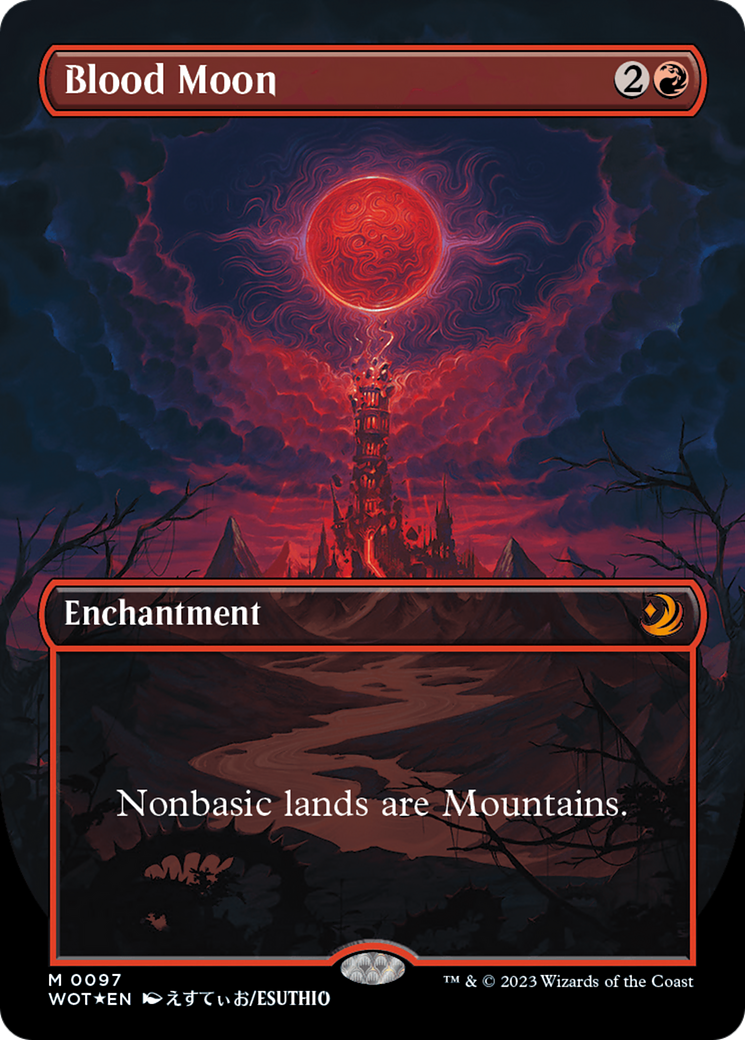 Blood Moon (Anime Borderless) (Confetti Foil) [Wilds of Eldraine: Enchanting Tales] | Galaxy Games LLC